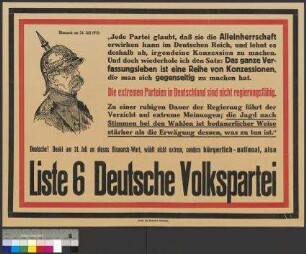 Wahlplakat der DVP zur Reichstagswahl am 31. Juli 1932