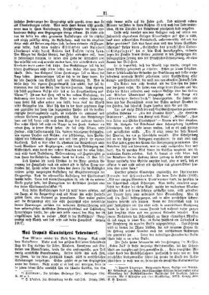 Aus Leopold Clausnitzers Lebenswerk