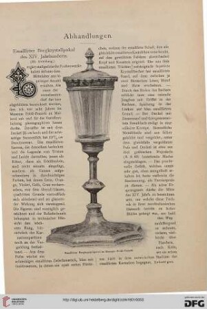 Emaillirter Bergkrystallpokal des XIV. Jahrhunderts