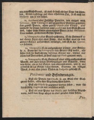 Petitiones und Erforderungen