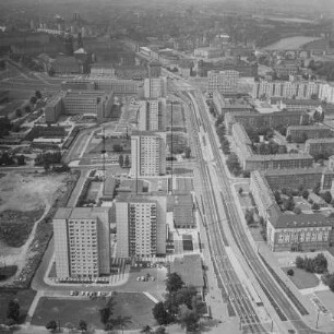 Grunaer Straße in der Pirnaischen Vorstadt in Dresden : Blickrichtung Nordwesten