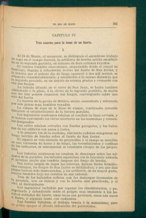 Capítulo IV. - Tres cuartos para la toma de un fuerte.