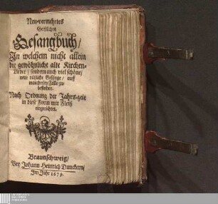 Neu-vermehrtes Geistliches Gesangbuch : Jn welchem nicht allein die gewöhnliche alte Kirchen-Lieder/ sondern auch viel schöne/ neue nützliche Gesänge/ auff mancherley Fälle/ zubefinden ; Nach Ordnung der Jahrs-zeit in diese Form mit Fleiß eingerichtet