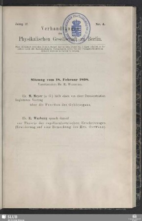 Sitzung vom 18. Februar 1898