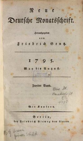 Neue deutsche Monatsschrift. 2. 1795