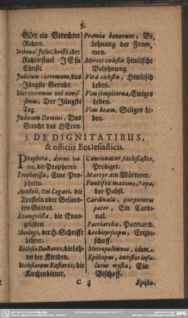3. De Dignitatibus, & officiiis Ecclesiasticis