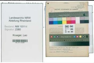 Entnazifizierung Leo Krueger , geb. 22.03.1915 (Polizeibeamter)