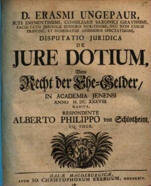 Disp. iur. de iure dotium