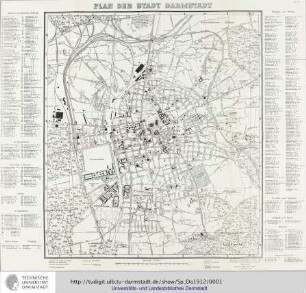 Plan der Stadt Darmstadt / Fleckenstein