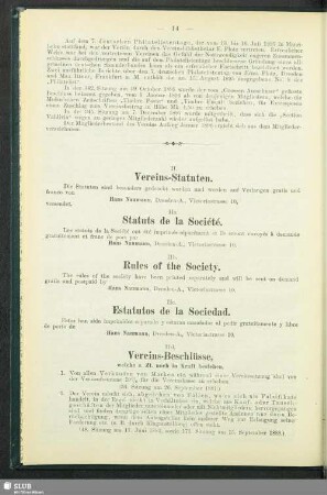 IId. Vereins-Beschlüsse