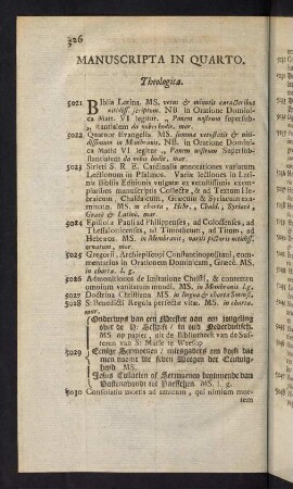 326-343, Manuscripta in Quarto - Manuscripta In Octavo & minori forma