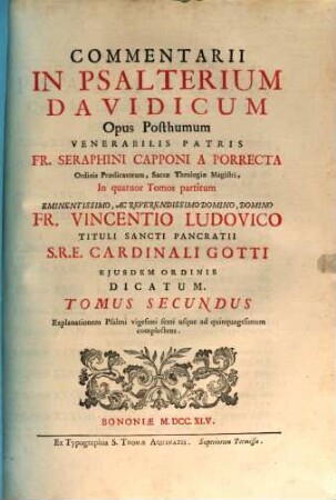 Commentaria in Psalterium Davidicum, 2