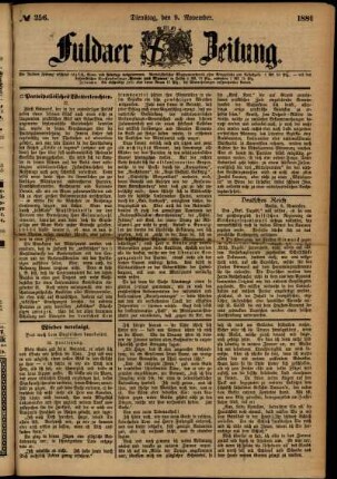 Ausgabe vom Dienstag, den 09. November 1886.