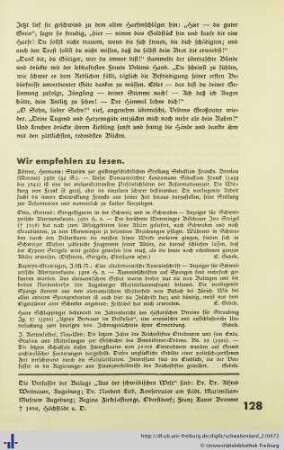 Wir empfehlen zu lesen.