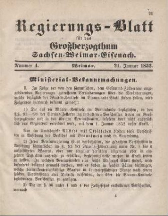 Nr. 4 : 21. Januar 1852