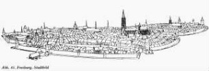 Freiburg im Breisgau, schematische Ansicht der Stadtkerns