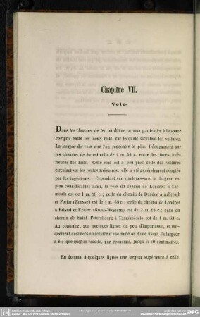 Chapitre VII. Voie