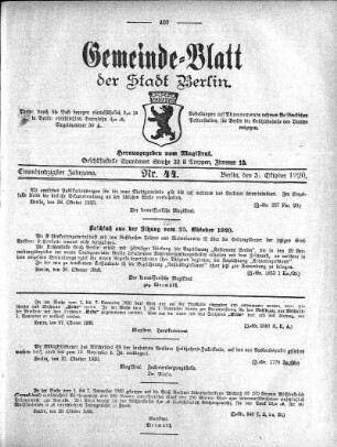 1920,44: Nr. 44, 31. Oktober 1920