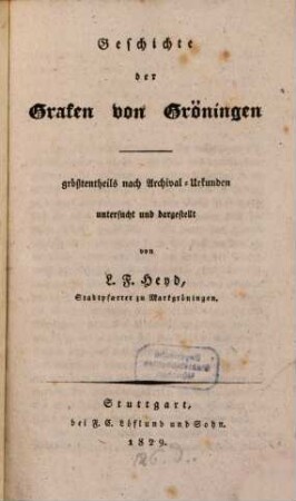 Geschichte der Grafen von Gröningen