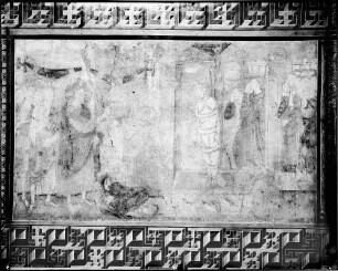 Reichenau Oberzell Sankt Georg Kirche Wandmalerei (10. Jahrhundert) Auferweckung Lazarus