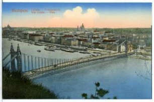 Budapest. Totalansicht mit Elisabethbrücke über die Donau