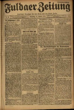 Ausgabe vom Dienstag, den 22. Januar 1924.
