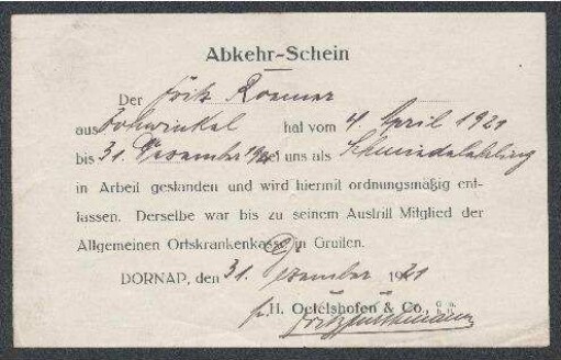 Entlassungsschein