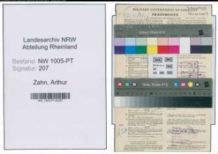 Entnazifizierung Arthur Zahn , geb. 14.04.1887 (Schlosser)