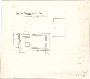 Fischer, Theodor; Schwäbisch Hall - Steinbach; Kirche - Erweiterung von 52 Sitzplätzen (Grundriss, Detail)