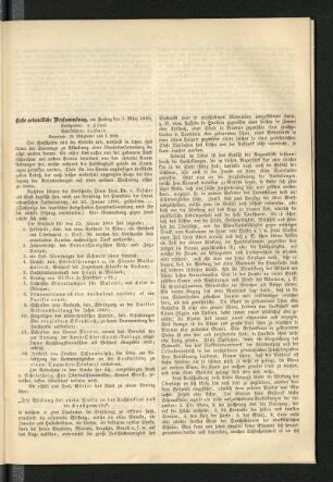 Erste ordentliche Versammlung, am Freitag den 5. März 1886