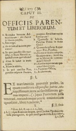 Caput III. De Officiis Parentum Et Liberorum
