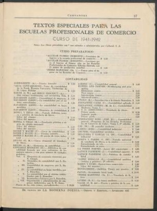 Textos especiales para las Escuelas Profesionales de Comercio