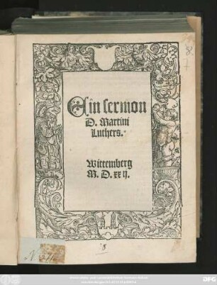 Ein sermon || D. Martini || Luthers.||