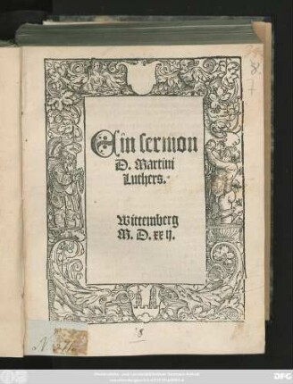 Ein sermon || D. Martini || Luthers.||