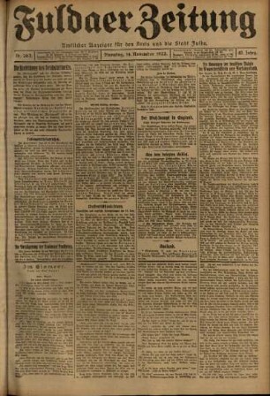 Ausgabe vom Dienstag, den 14. November 1922.