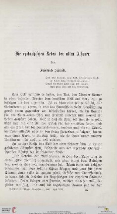 Die epitaphischen Reden der alten Athener