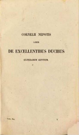 Cornelius Nepos : Erklaert von Karl Nipperdey