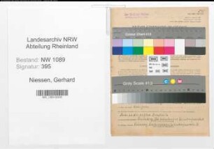 Entnazifizierung Gerhard Niessen , geb. 02.02.1918 (Polizeibeamter)