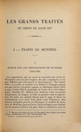 Les grands traités du règne de Louis XIV, 1. Traité de Munster, Ligue du Rhin, Traité des Pyrénées : 1648 - 1659