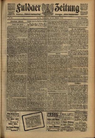 Zweite Ausgabe vom Donnerstag, den 21. Oktober 1909.