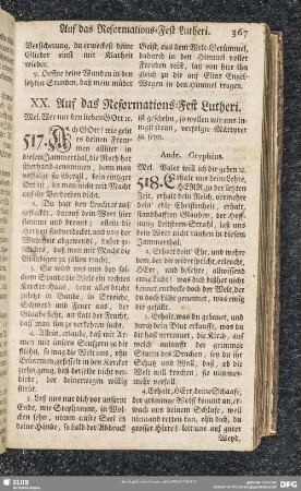 XX. Auf das Reformations-Fest Lutheri