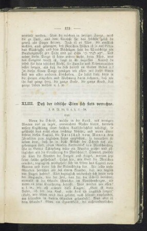 XLII. Daß der irdische Sinn sich stets verrechne.