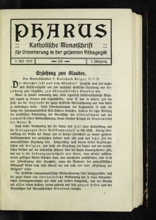Erziehung zum Glauben