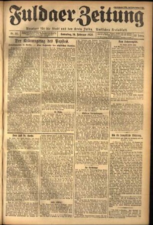 Ausgabe vom Samstag, den 14. Februar 1925.