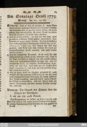 Am Sonntage Oculi 1775. Evang. Luc. 11, 14 - 28.