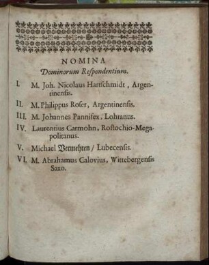 Nomina Dominorum Respondentium.