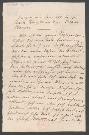 Brief an Franz Hauser : o.D.
