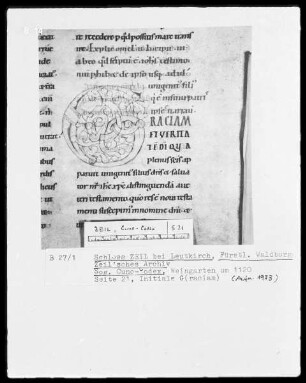 Sogenannter Cuno-Codex — Initiale G(raciam), Folio 21