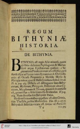 Regum Bithyniae Historia