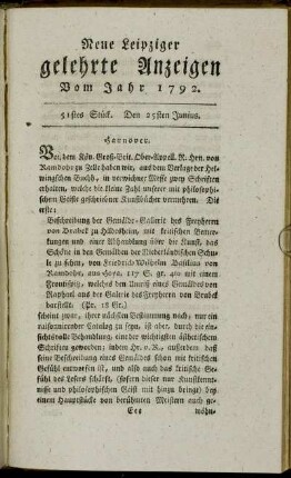 51stes Stück. Den 25sten Junius.